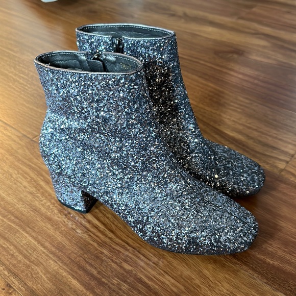 Dark silver glitter ankle booties - Picture 1 of 7